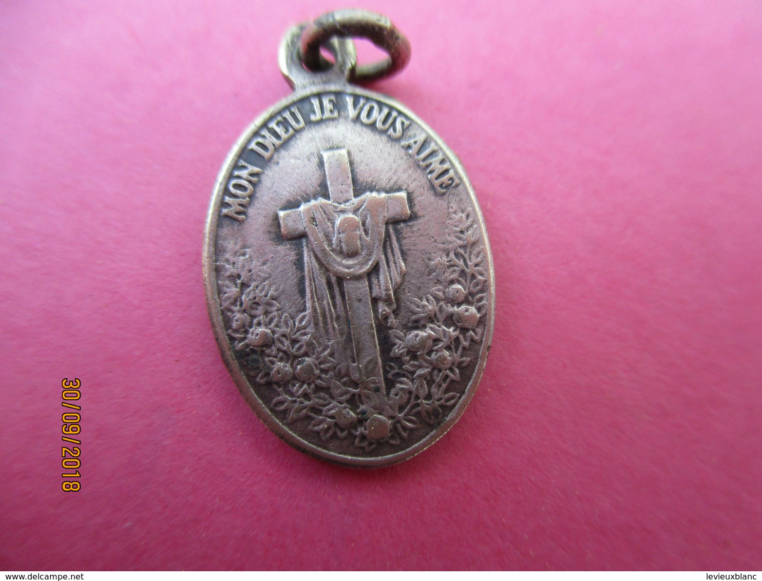 Médaille De Chaînette/ Sainte Thérése De L'enfant Jesus/Mon Dieu Je Vous Aime / Bronze Argenté/ Vers 1920-1950  CAN802 - Religion & Esotericism