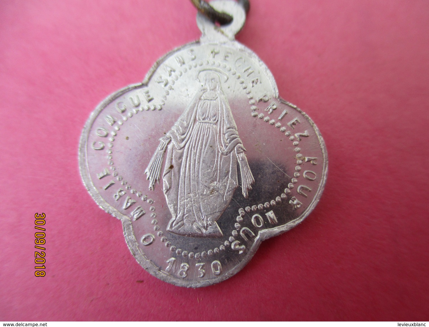 Médaille De Chaînette/Notre Dame De MARIENTHAL/Marie Conçue Sans Péché/Aluminium/Losange Tréflé/ Vers 1920-1950  CAN803 - Religion & Esotericism