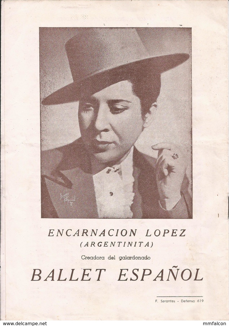 X1351 - FLAMENCO - Ballet Español De PILAR LOPEZ - Programa 1950' - Programas