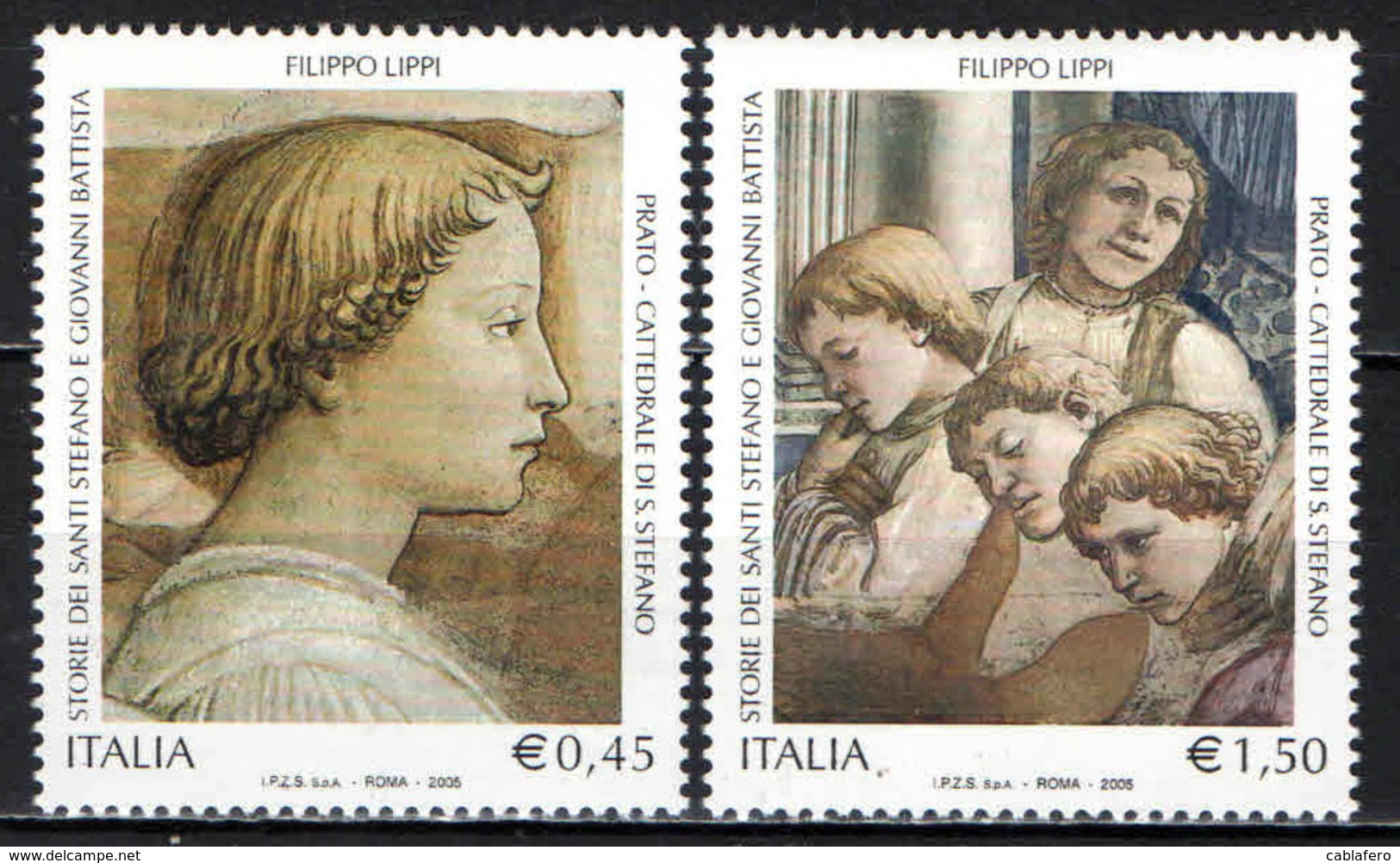 ITALIA - 2005 - FILIPPO LIPPI: STORIE DEI SANTI STEFANO E GIOVANNI BATTISTA - PRATO - CATTEDRALE DI SANTO STEFANO - MNH - 2001-10: Mint/hinged