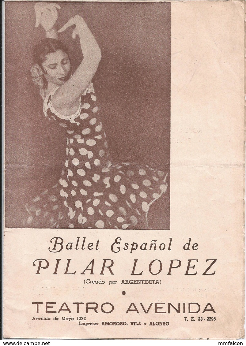 X1352 - FLAMENCO - Ballet Español De PILAR LOPEZ - Programa 1950' - Programas