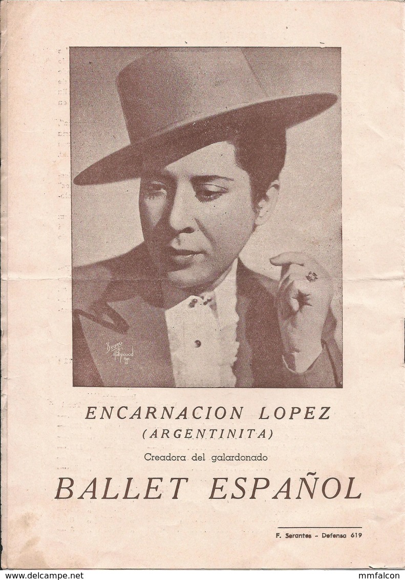 X1352 - FLAMENCO - Ballet Español De PILAR LOPEZ - Programa 1950' - Programas