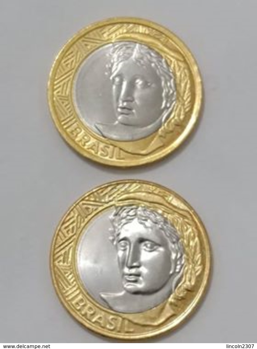 LSJP BRAZIL 1 REAL DIFFERENT COINS SEE IMAGE 2018 - UNC - Brésil