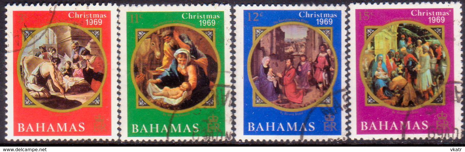 BAHAMAS 1969 SG #338-41 Compl.set Used Christmas - 1963-1973 Ministerial Government