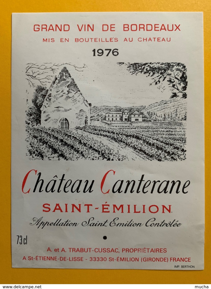 10554 - Château Canterane 1976 Saint-Emilion - Bordeaux