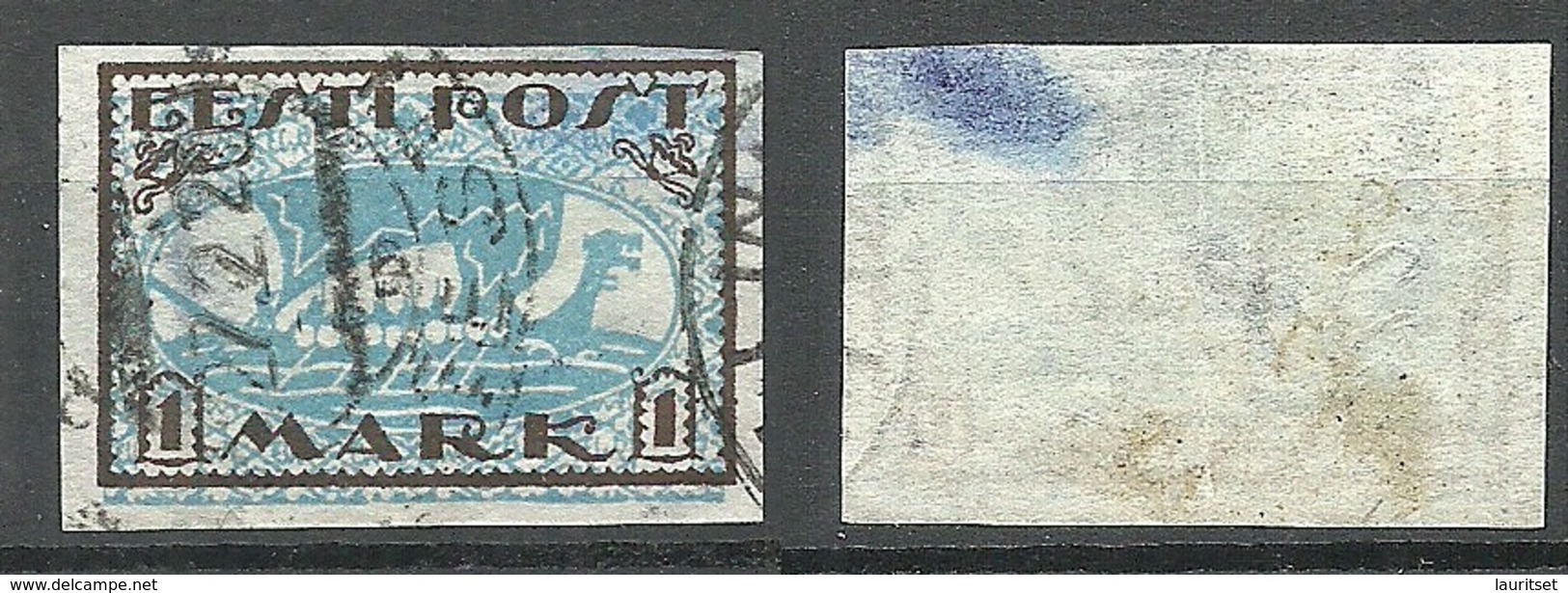 ESTLAND Estonia 1920 Michel 12 Y Error Abart Variety E: 4 O NB! Ink Spot At Backside! - Estonia