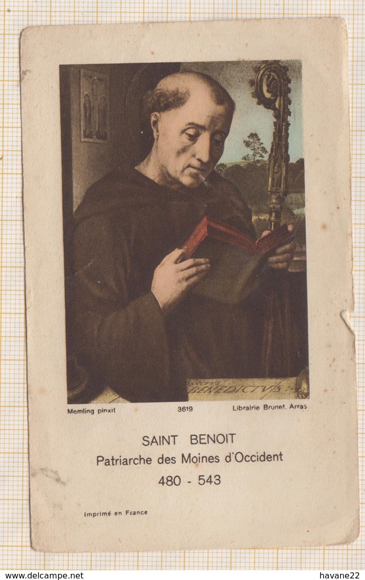 9AL1151 Image Pieuse - SAINT BENOIT PATRIARCHE DES MOINES D'OCCIDENT - Images Religieuses