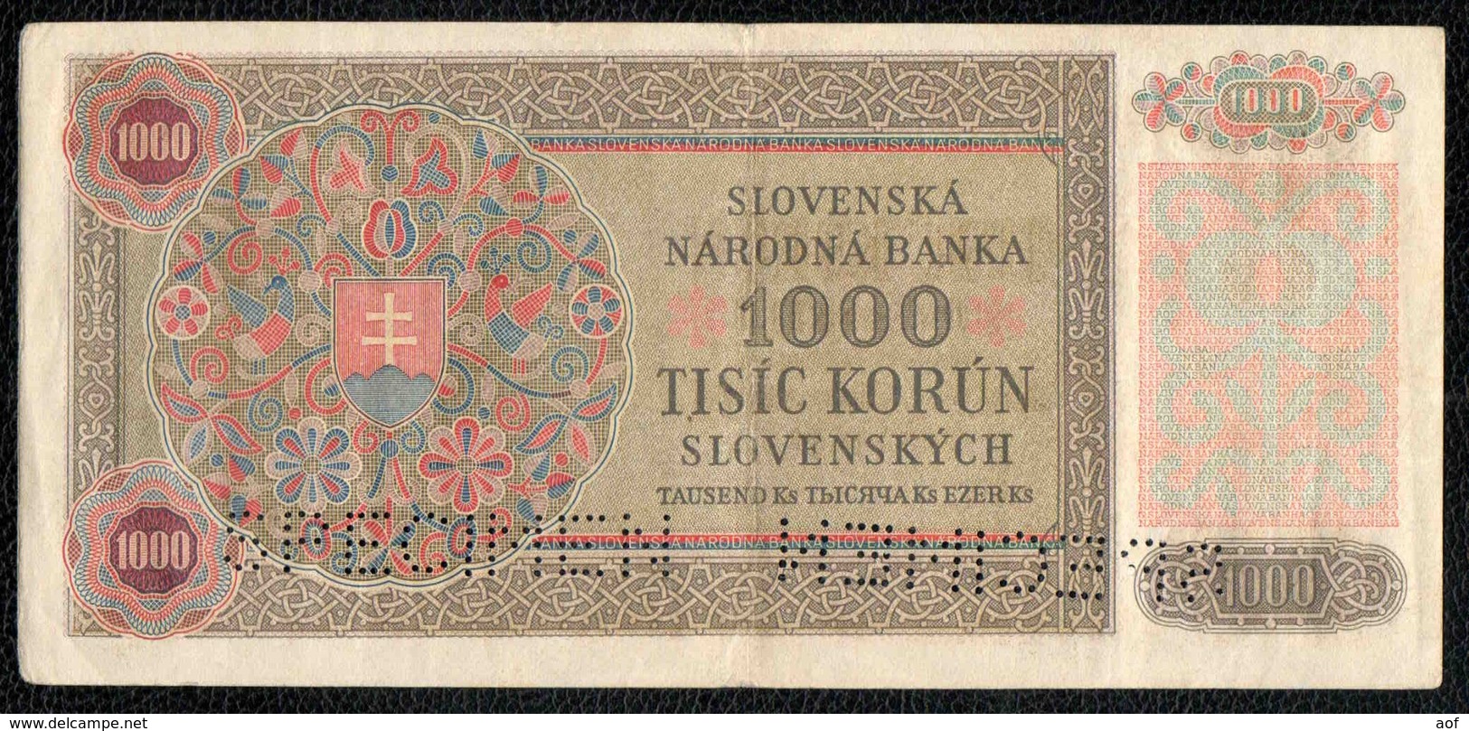 1000 SLOVAQUIE 1940 Spécimen - Eslovaquia