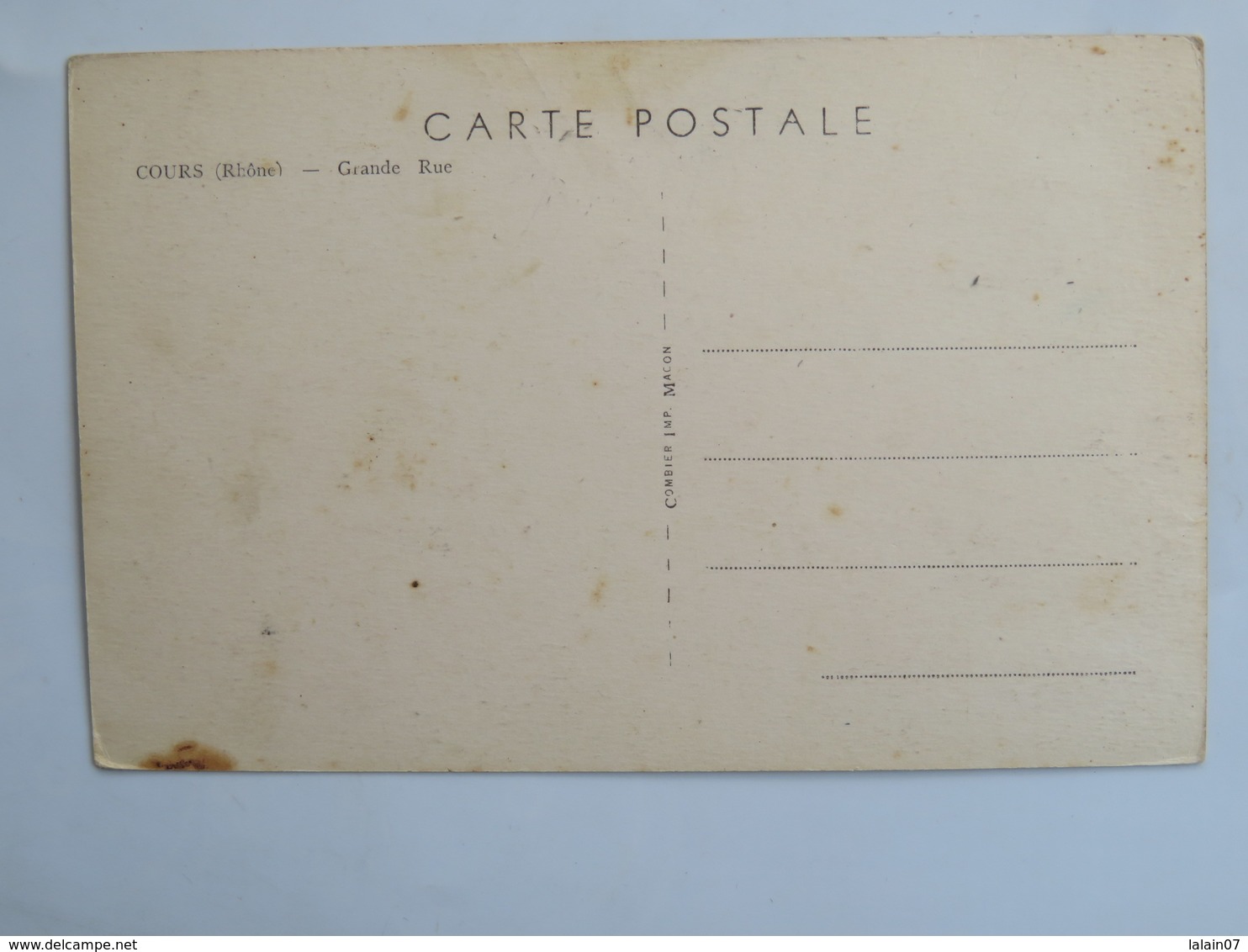 Carte Postale : 69 COURS (Rhône) : Grande Rue, Droguerie Principale, Animé, Voitures Années 1940/1950 - Other & Unclassified