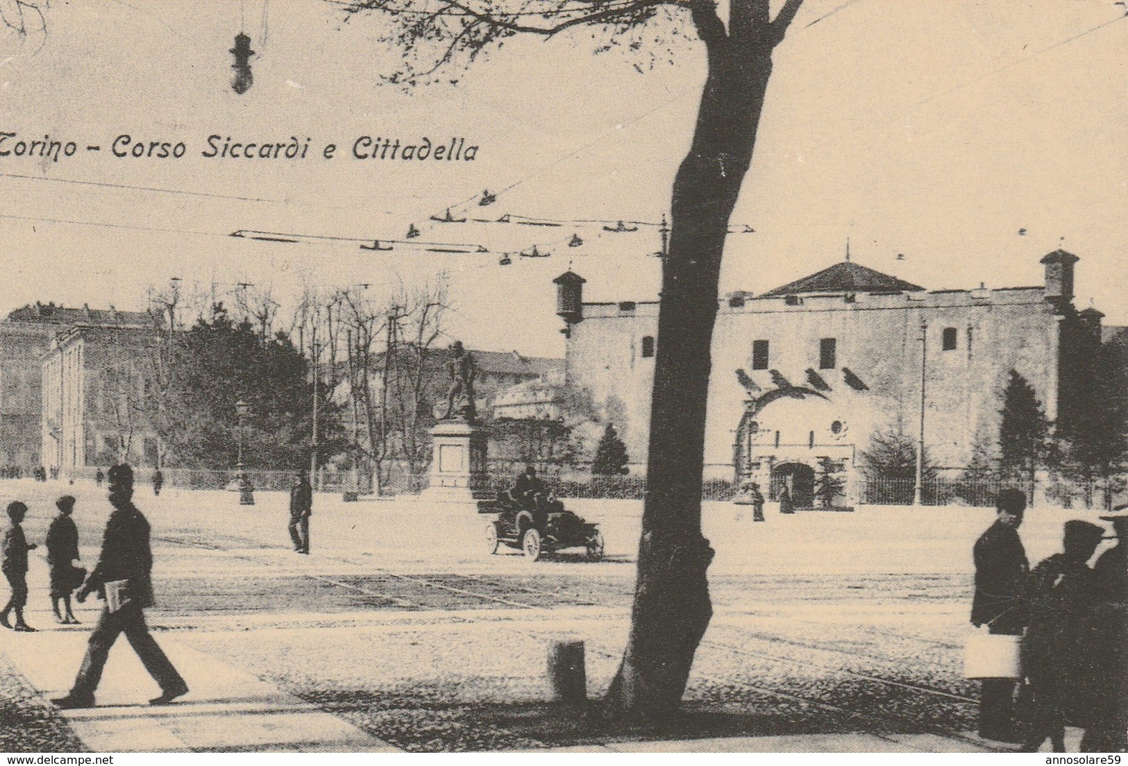 CARTOLINA: TORINO - CORSO SICCARDI E CITTADELLA (MOVIMENTATA) - F/P - B/N - VIAGGIATA - LEGGI - Enseignement, Écoles Et Universités