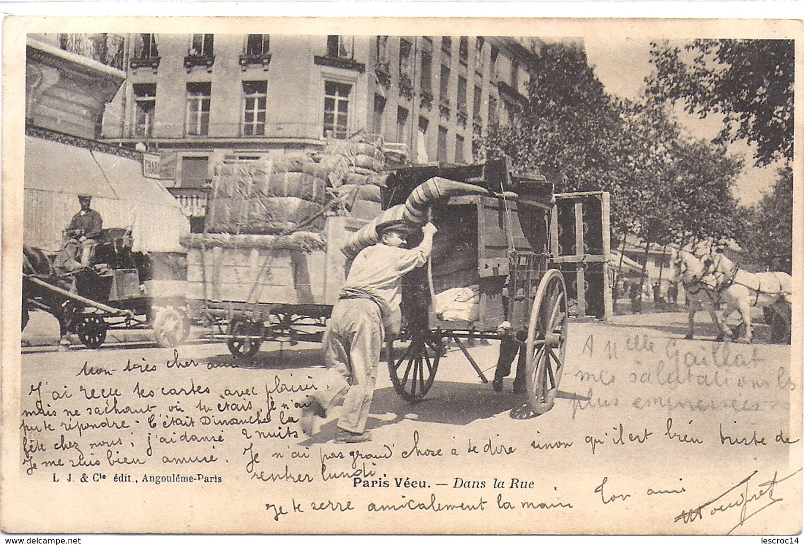 PARIS Vécu Dans La Rue 1904 Adressée Gien Loiret Chez Mr Parrou Chemisier / Cachet LE NEUDRE Allier - Autres & Non Classés