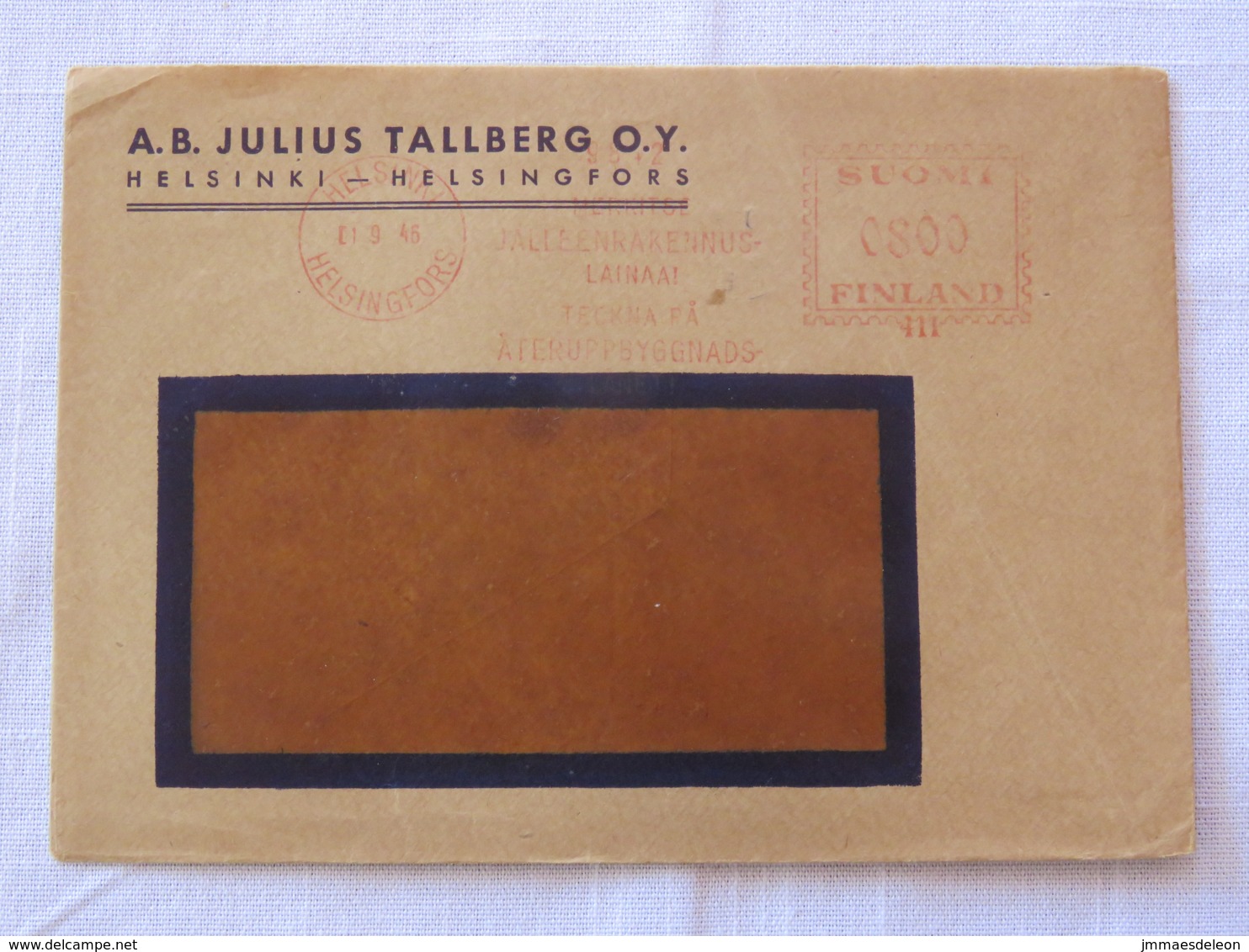 Finland 1946 Cover Helsinki To Turku - Machine Franking - Covers & Documents