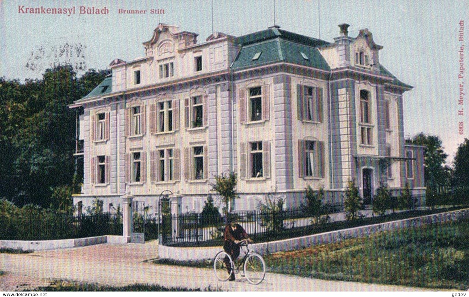 Bulach ZH, Krankenasyl, Brunner Stift, Cycliste + Cachet Linéaire WINKEL Bei BÜLACH (31.10.10) - Bülach