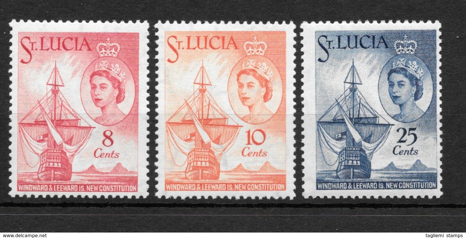 St Lucia, 1960, SG 188 - 190, MNH - St.Lucia (...-1978)