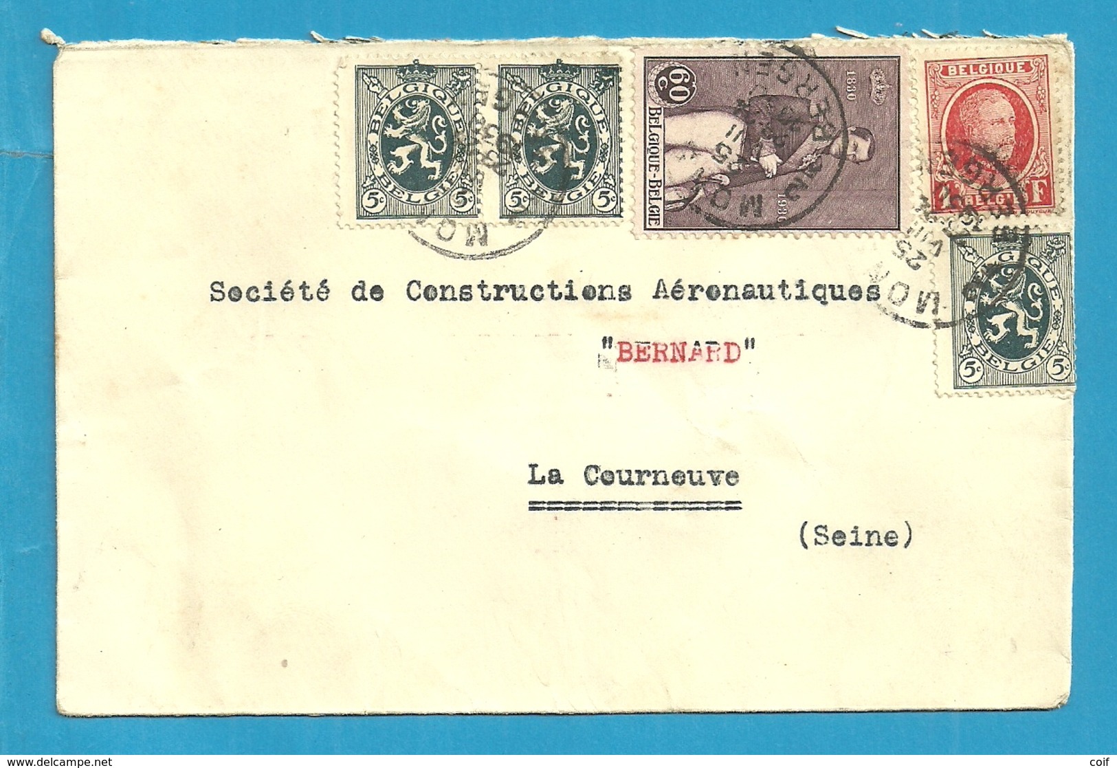 256+279+302 Op Brief Stempel MONS - Lettres & Documents