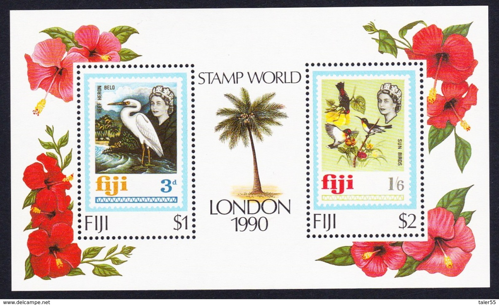 Fiji Birds LONDON '90 2v MS MNH SG#MS810 SC#623 - Fiji (1970-...)