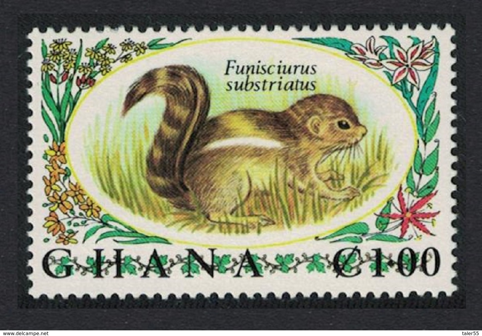 Ghana De Winton's Tree Squirrel 1v 1.00 Key Value MNH SG#639 - Ghana (1957-...)