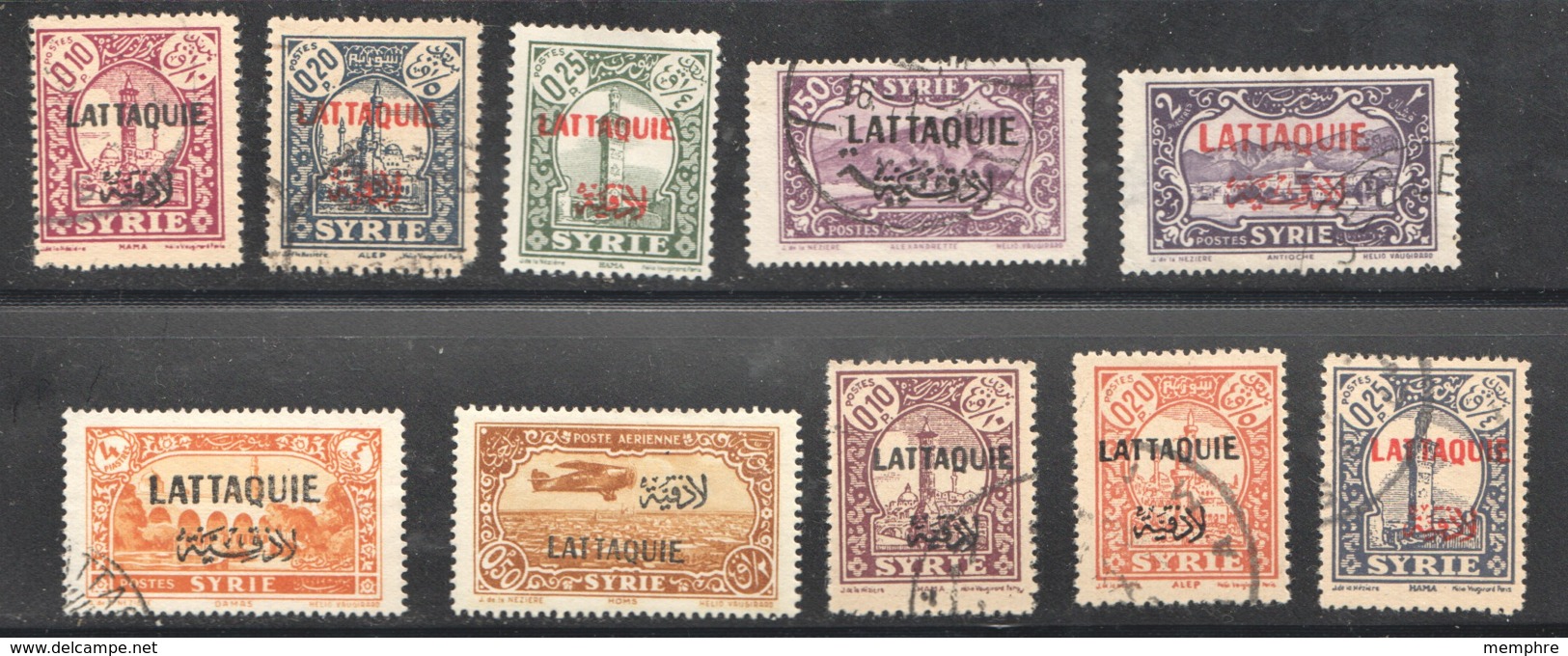 Lattaquié  Roupe De 10 Tmbres 1-4, 9, 11, 20-2, PA1 Oblitérés, Sauf 3 * - Used Stamps