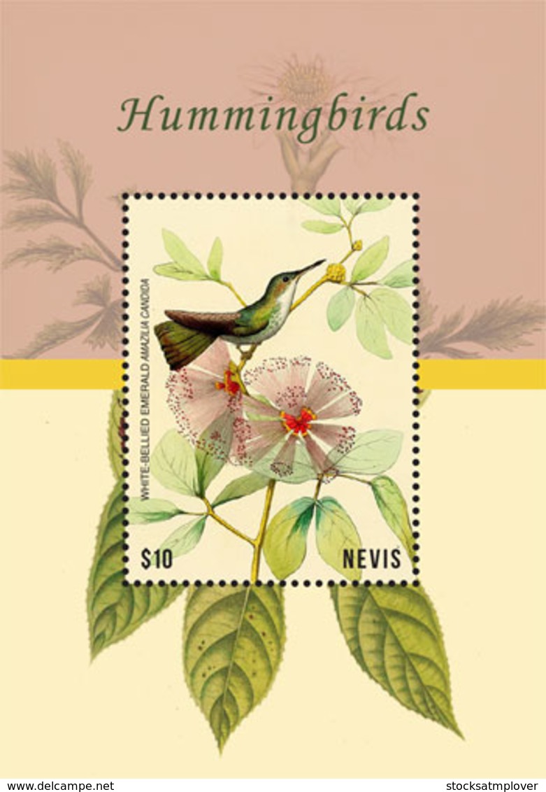 Nevis   2018  Fauna  Hummingbirds  And Flowers  I201901 - St.Kitts And Nevis ( 1983-...)