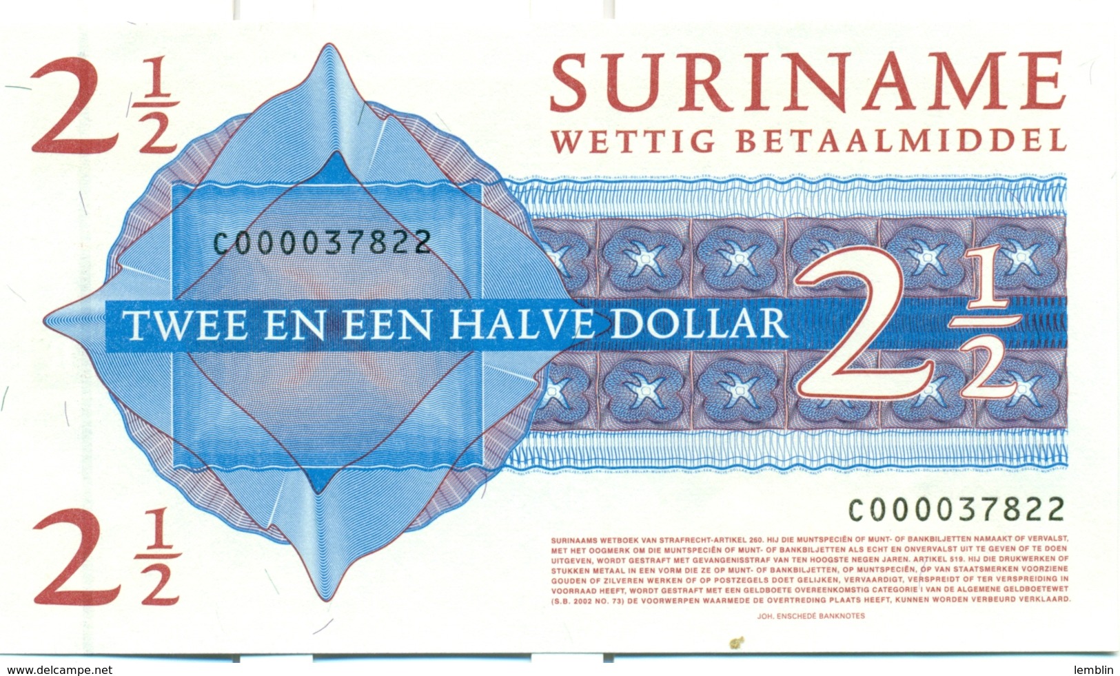 2 1/2 DOLLARS 2004 - Surinam