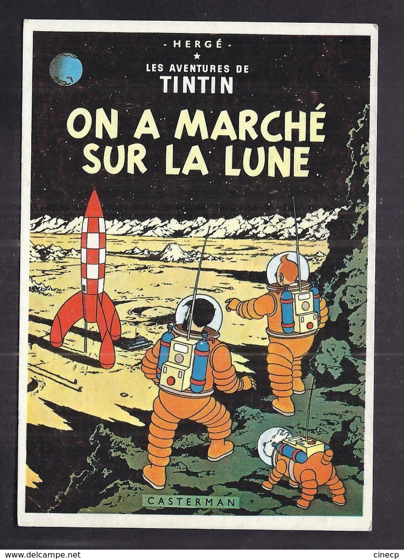 CPSM TINTIN ET MILOU - ALBUM ON A MARCHE SUR LA LUNE - ILLUSTRATION DESSIN Hergé 1981 Casterman - Hergé