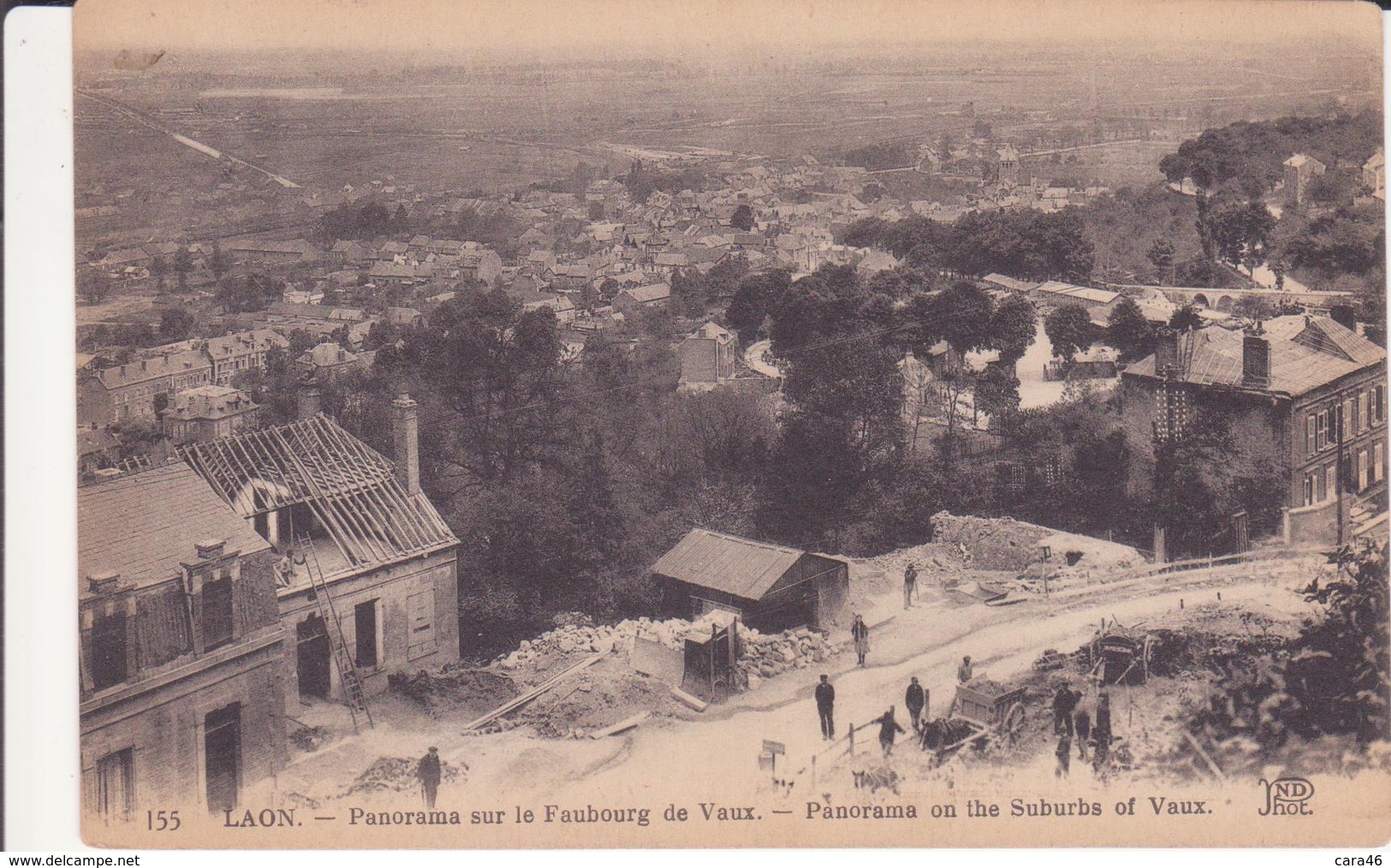 CPA - 155. LAON Panorama Sur Le Faubourg De Vaux - Laon