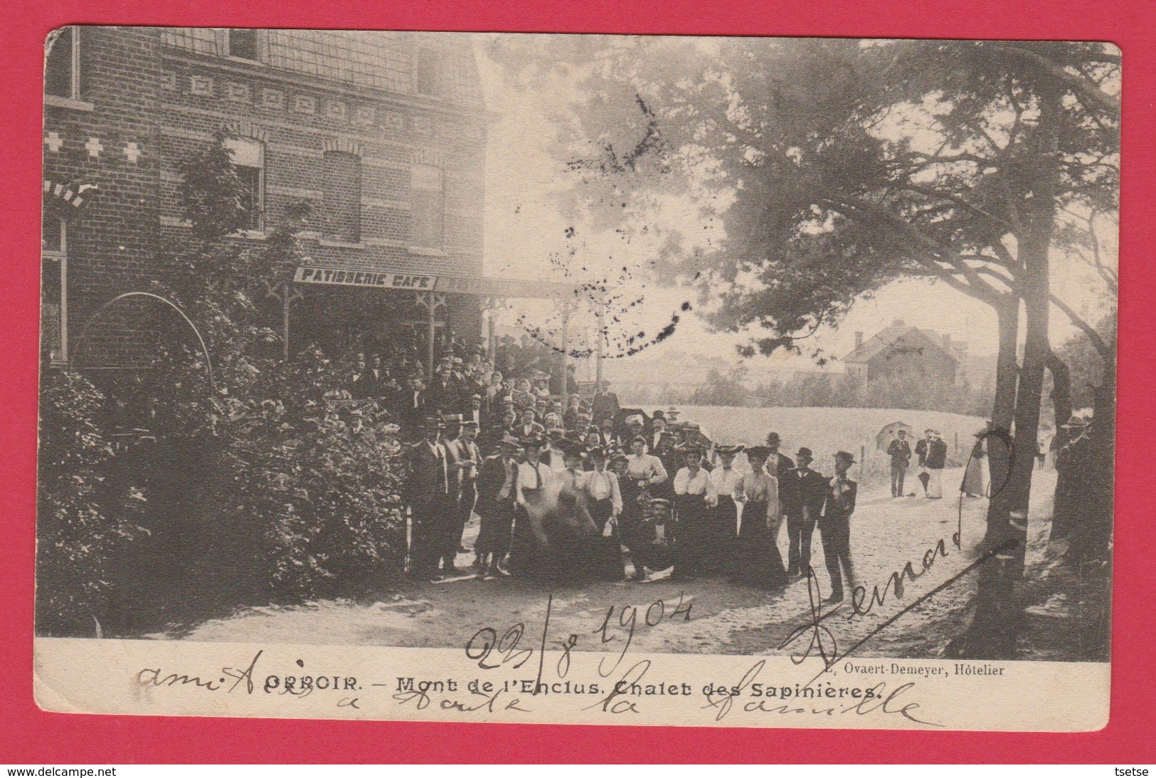 Orroir-Mont De L'Enclus - Chalet De La Sapinières... Belle Animation -1904 ( Voir Verso ) - Kluisbergen