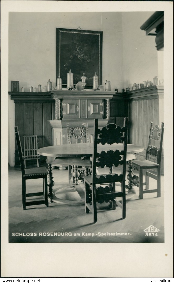 Ansichtskarte  Innenansicht Kamp-Speisezimmer Schloss Rosenburg 1930 - Ohne Zuordnung