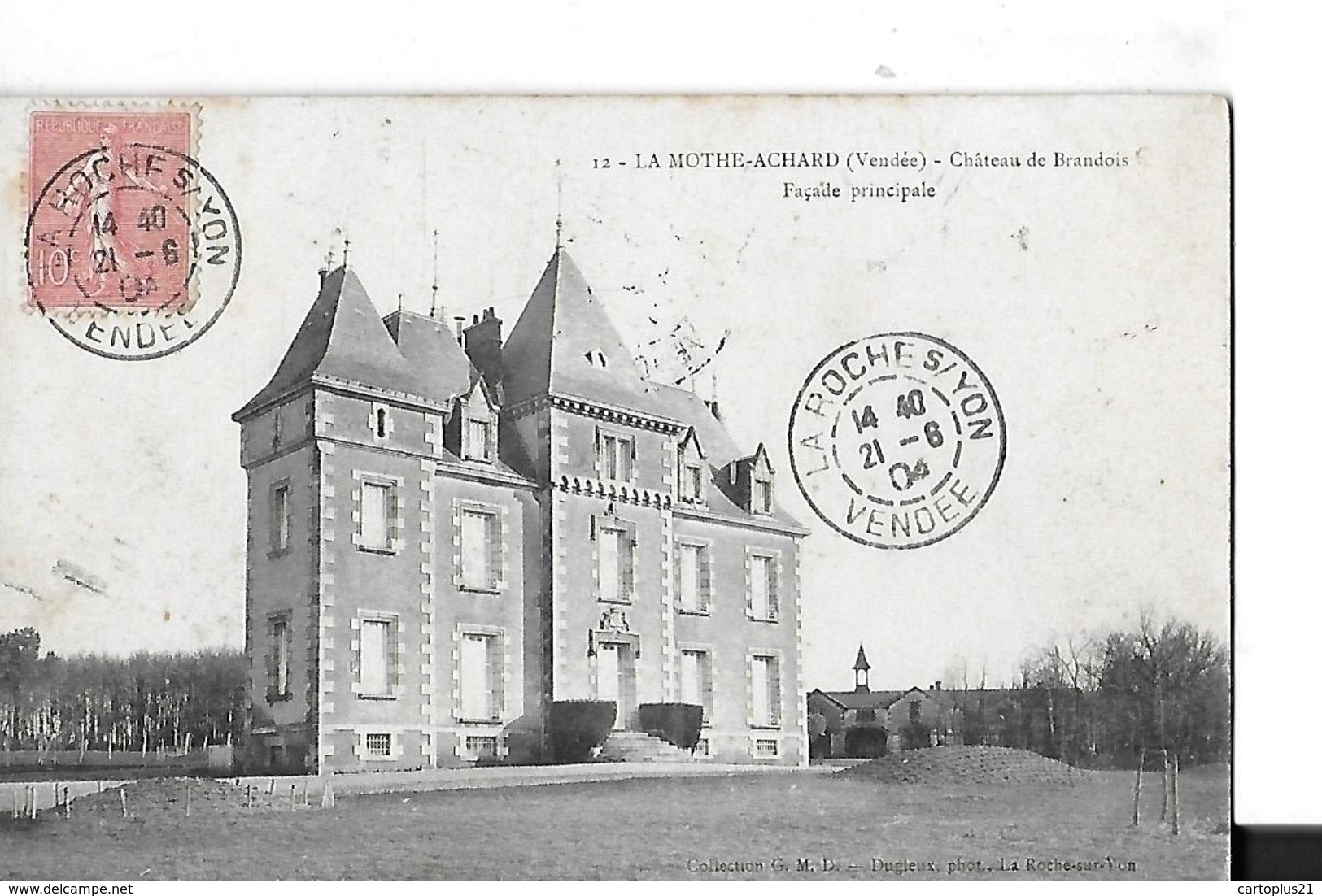 LA MOTHE ACHARD  N 12   CHATEAU DE BRANDOIS  FACADE PRINCIPALE  GROS PLAN DEPT 85 - La Mothe Achard