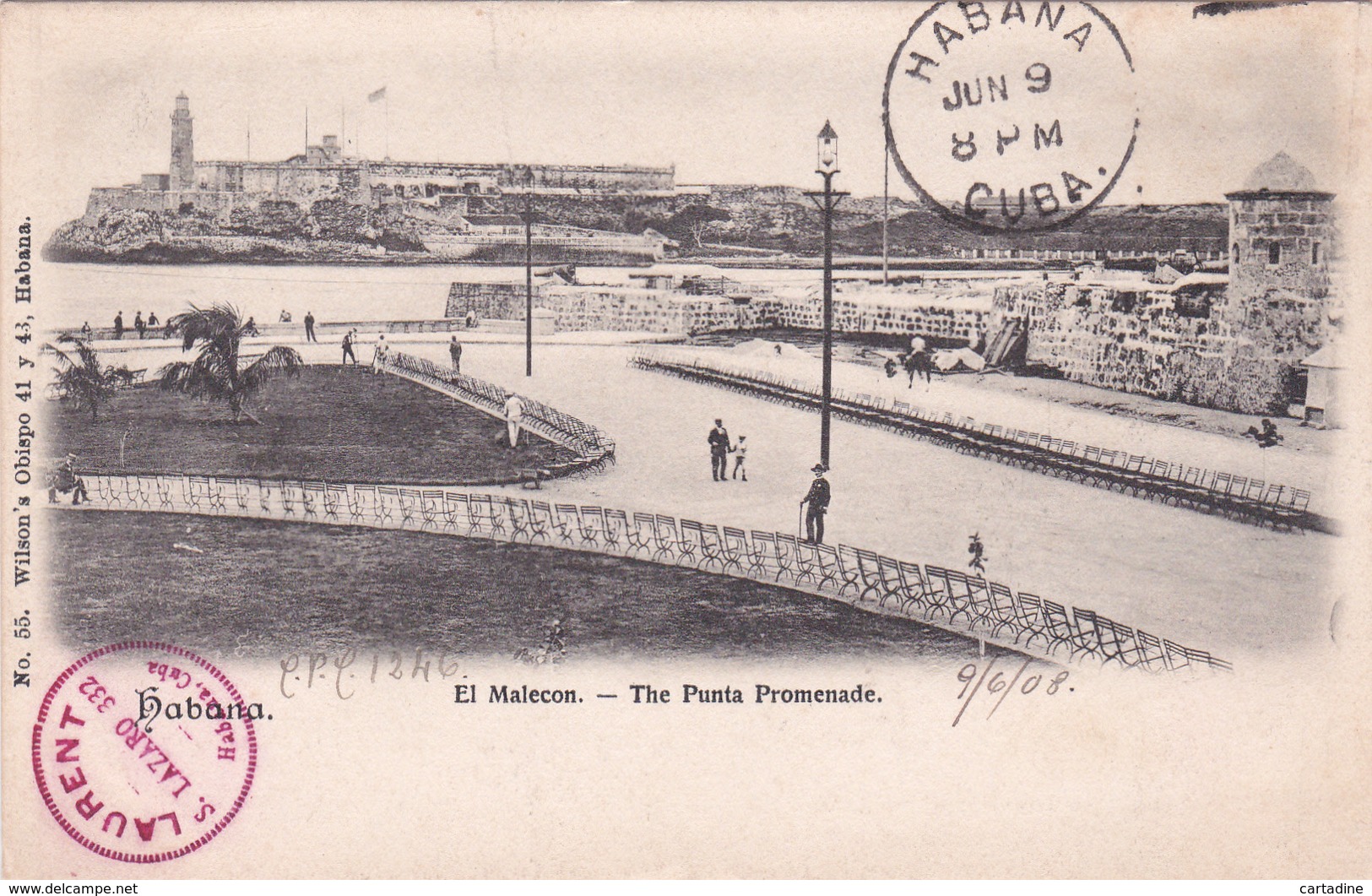 CPA Cuba - Havane (Habana) El Malecon - The Punta Promenade - 1908 - Cuba