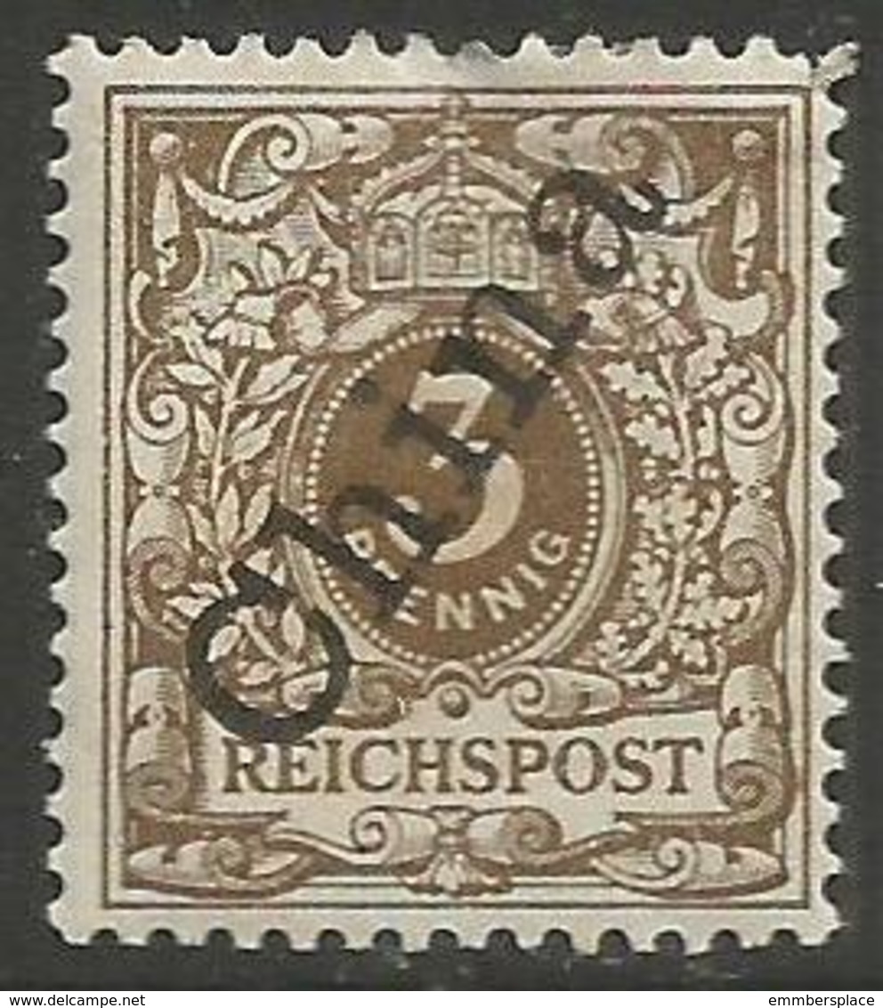German Offices China - 1898 Numeral Overprint 3pf MLH *  Sc 1a - China (offices)