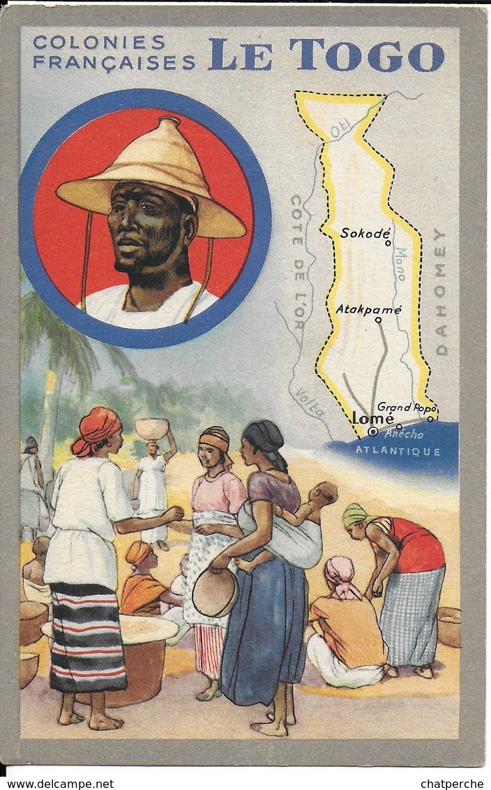 CHROMO LES COLONIES FRANÇAISES TOGO FRANÇAIS PUBLICITÉ LION NOIR - Autres & Non Classés