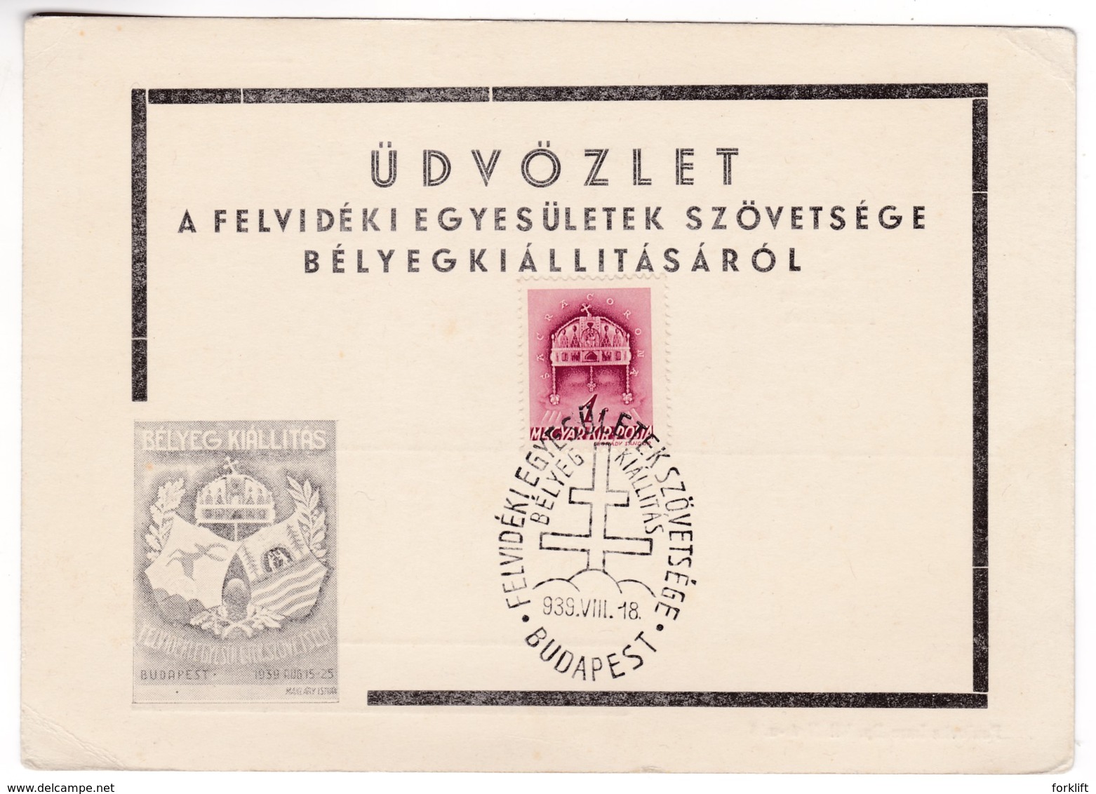 K155 Hungary Red Meter Freistempel EMA 1939 BUDAPEST 72 Welcome The Returnees STAMP EXHIBITION - Machine Labels [ATM]