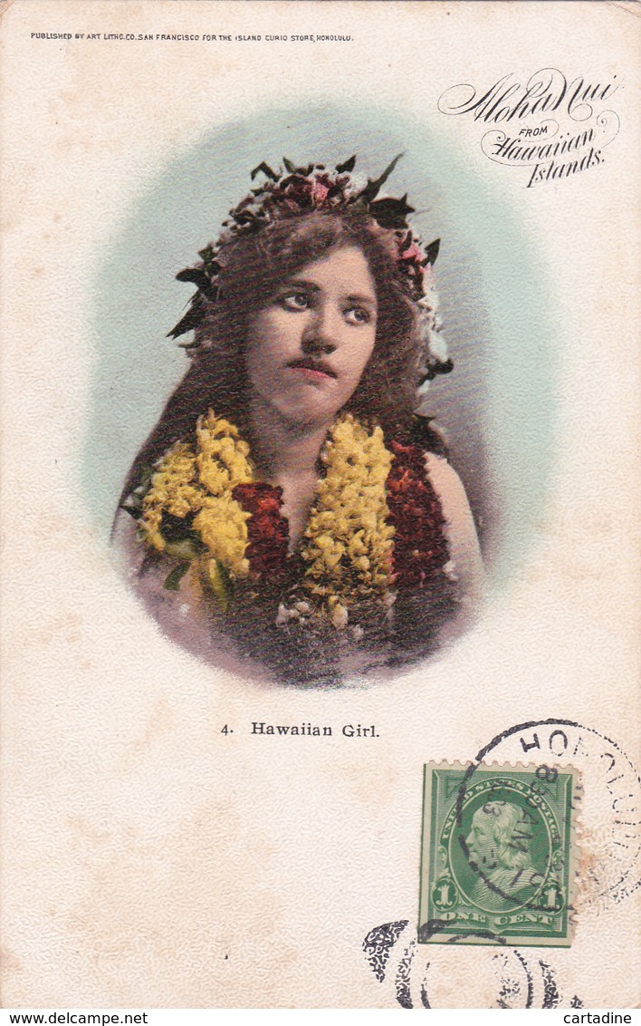 CPA  Hawaiian Girl - Aloha Nui From Hawaiian Islands - 1903 - Honolulu