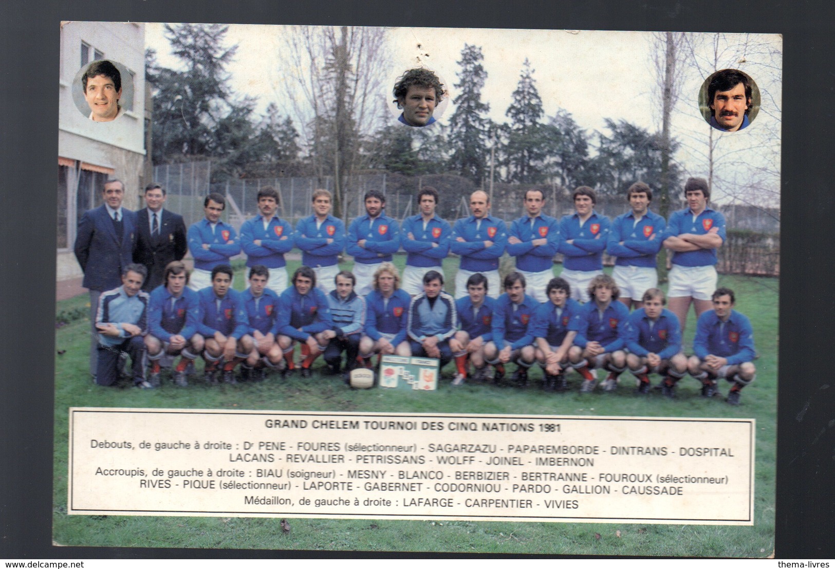 Carte Postale GRAND CHELEM 5 NATIONS 1981 Avec Dédicace Paparemborde (PPP10651) - Rugby
