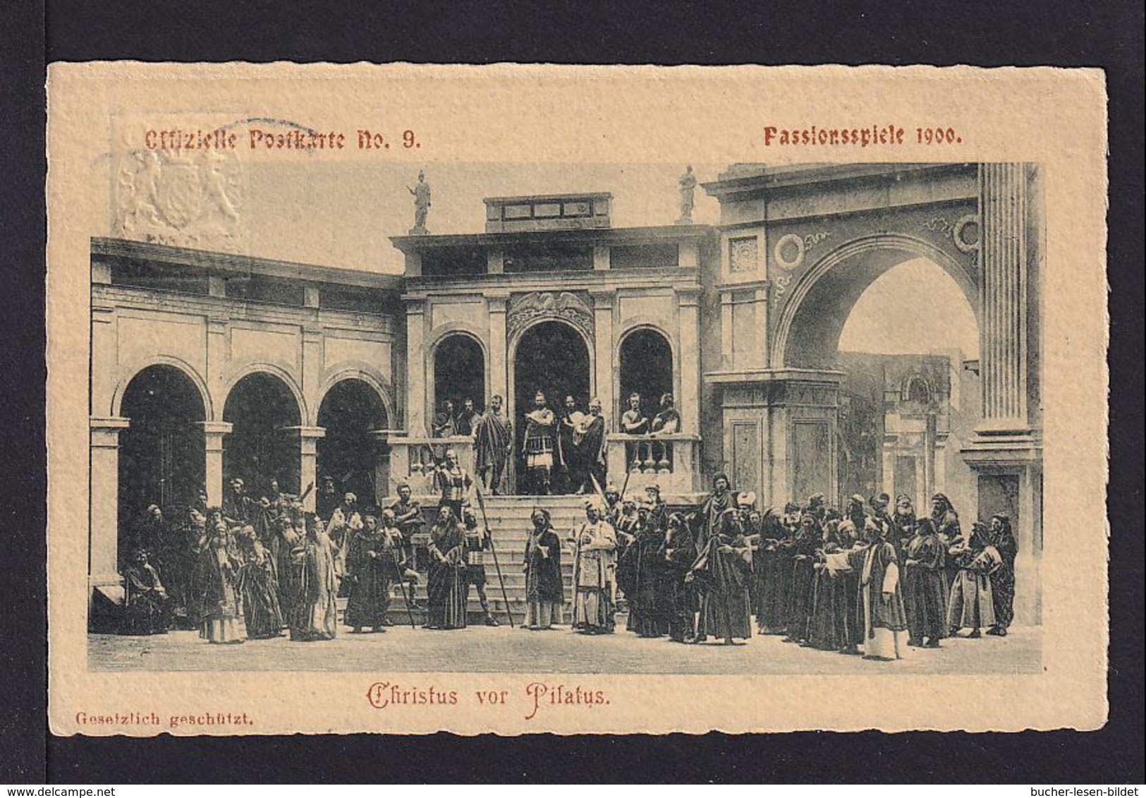 5 Pf. Privat Ganzsache Oberammergau 1900 - "Christtus Vor Pilatus" - Gebraucht - Christianisme