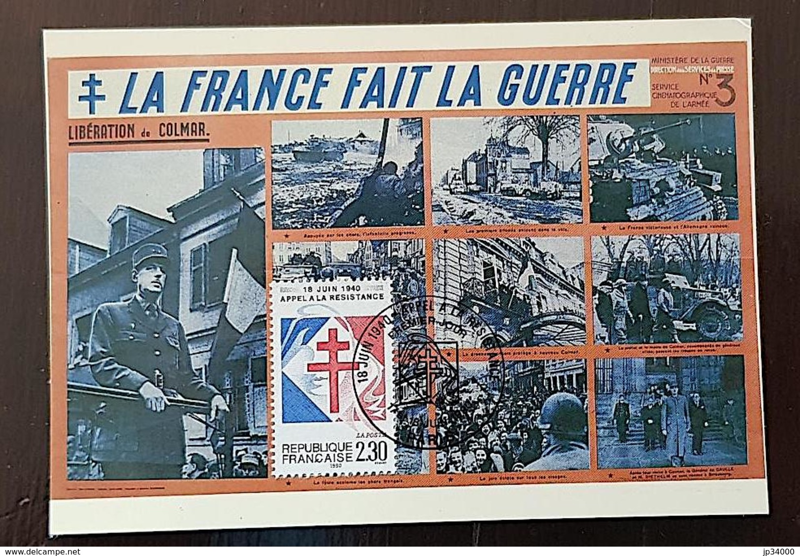 FRANCE Yvert 2656 Carte Maximum. 1er Jour LA FRANCE FAIT LA GUERRE. APPEL A LA RESISTANCE - 1990-1999