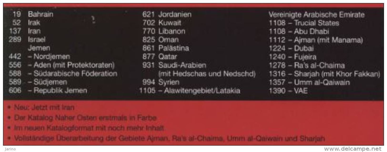 Katalog Michel Naher Osten 2013,1455 Farbseiten DVD-R Israel Verein. Arab. Emirate Dubai Kuwait Jemen Libanon Palästine