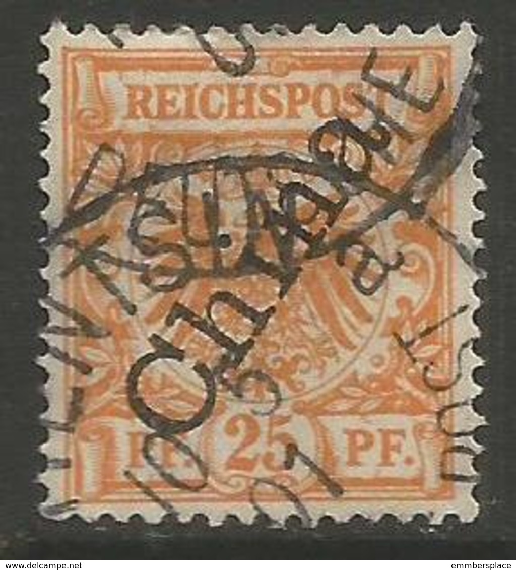 German Offices China - 1898 Crown/Eagle Overprint 25pf Used  Sc 5a - China (offices)