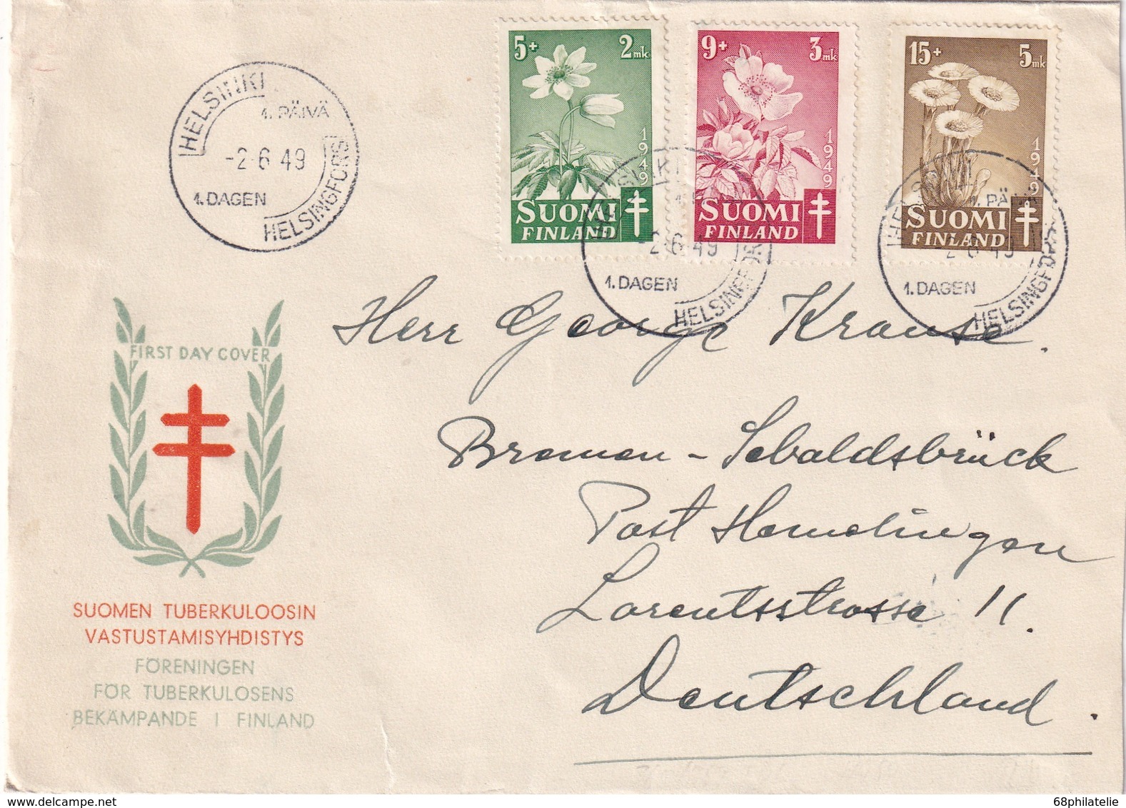 FINLANDE 1949 FDC DE HELSINKI - FDC