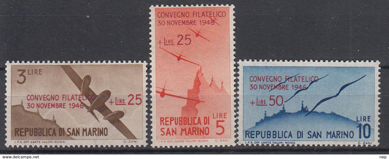 SAN MARINO - Michel - 1946 - Nr 352/54 (ZEER MOOI) - MH* - Poste Aérienne