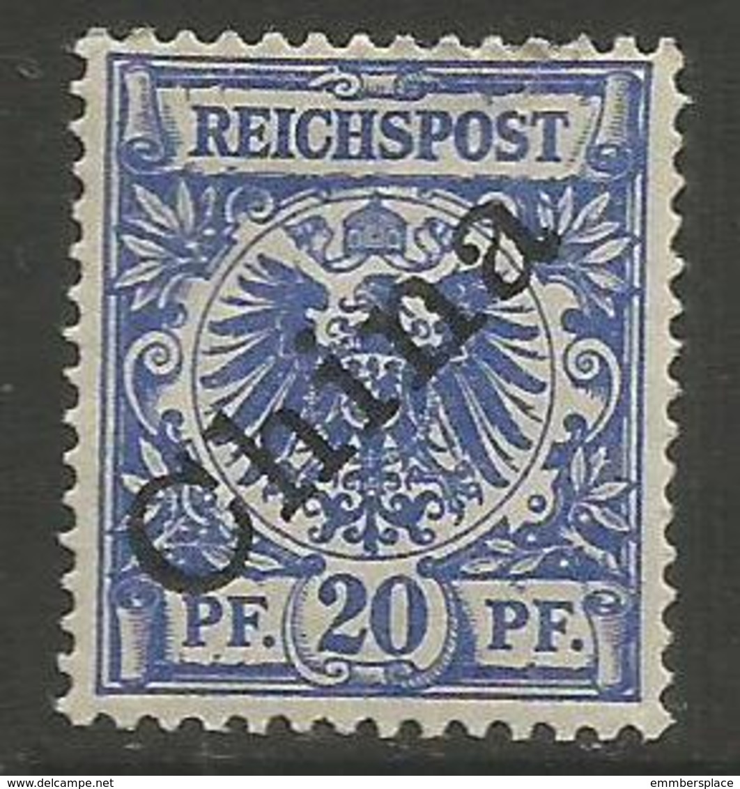 German Offices China - 1898 Crown/Eagle Overprint 20pf MH *  Sc 4 - China (offices)