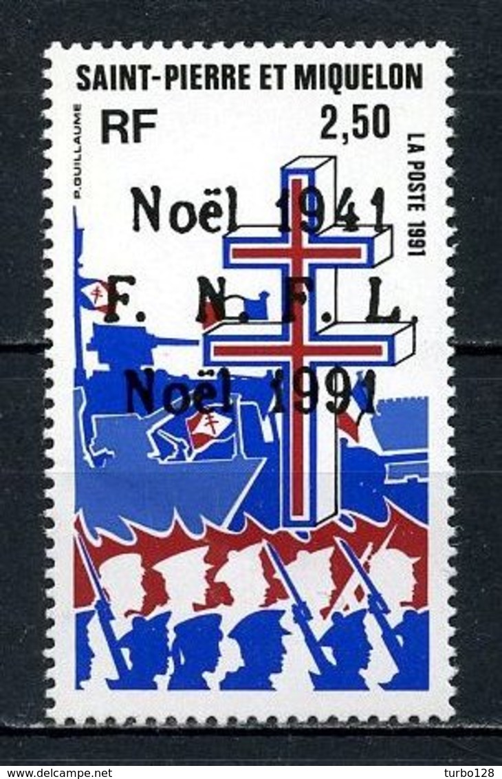SPM MIQUELON 1991 N° 554 ** Neuf  MNH Superbe C 1.30 €  Noël Christmas Bateaux Navire De Guerre Croix Lorraine - Neufs