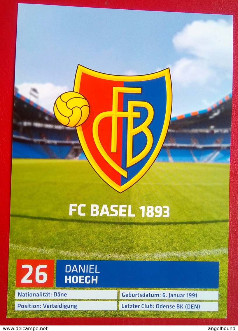 FC Basel Daniel Hoegh   Signed Card - Autographes