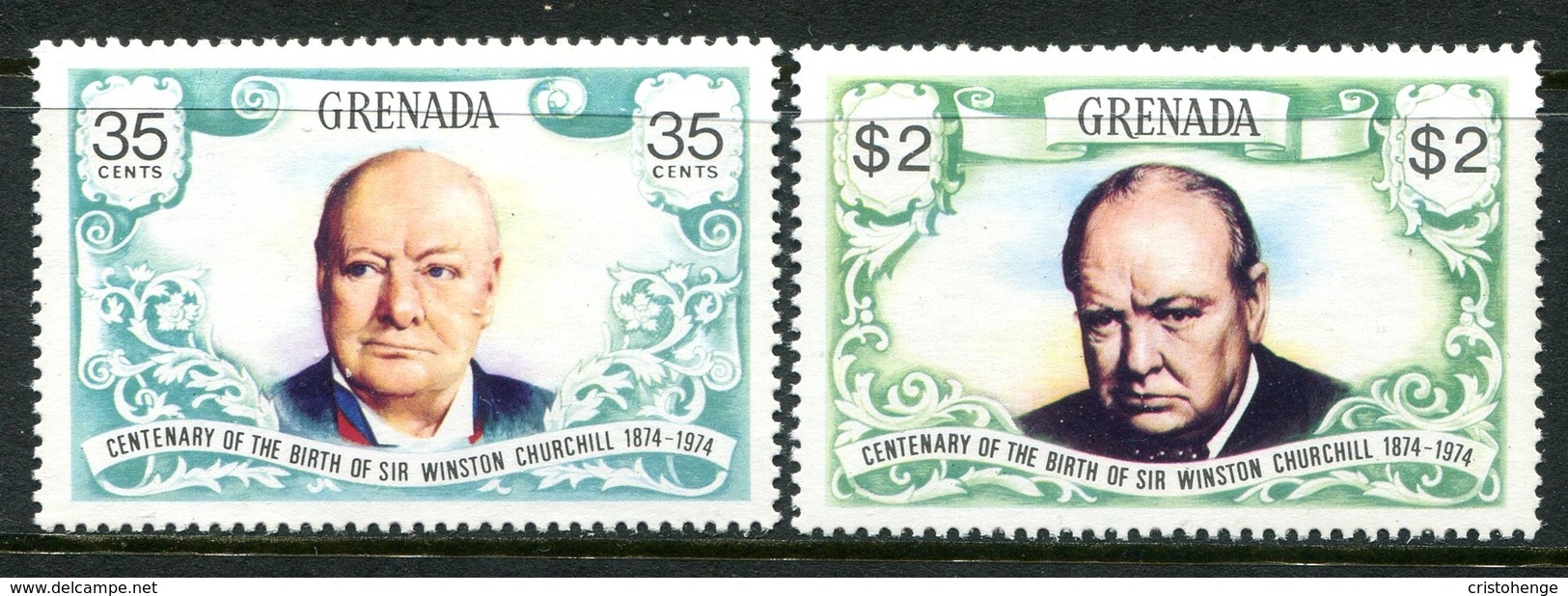 Grenada 1974 Birth Centenary Of Sir Winston Churchill Set MNH (SG 637-638) - Grenada (1974-...)