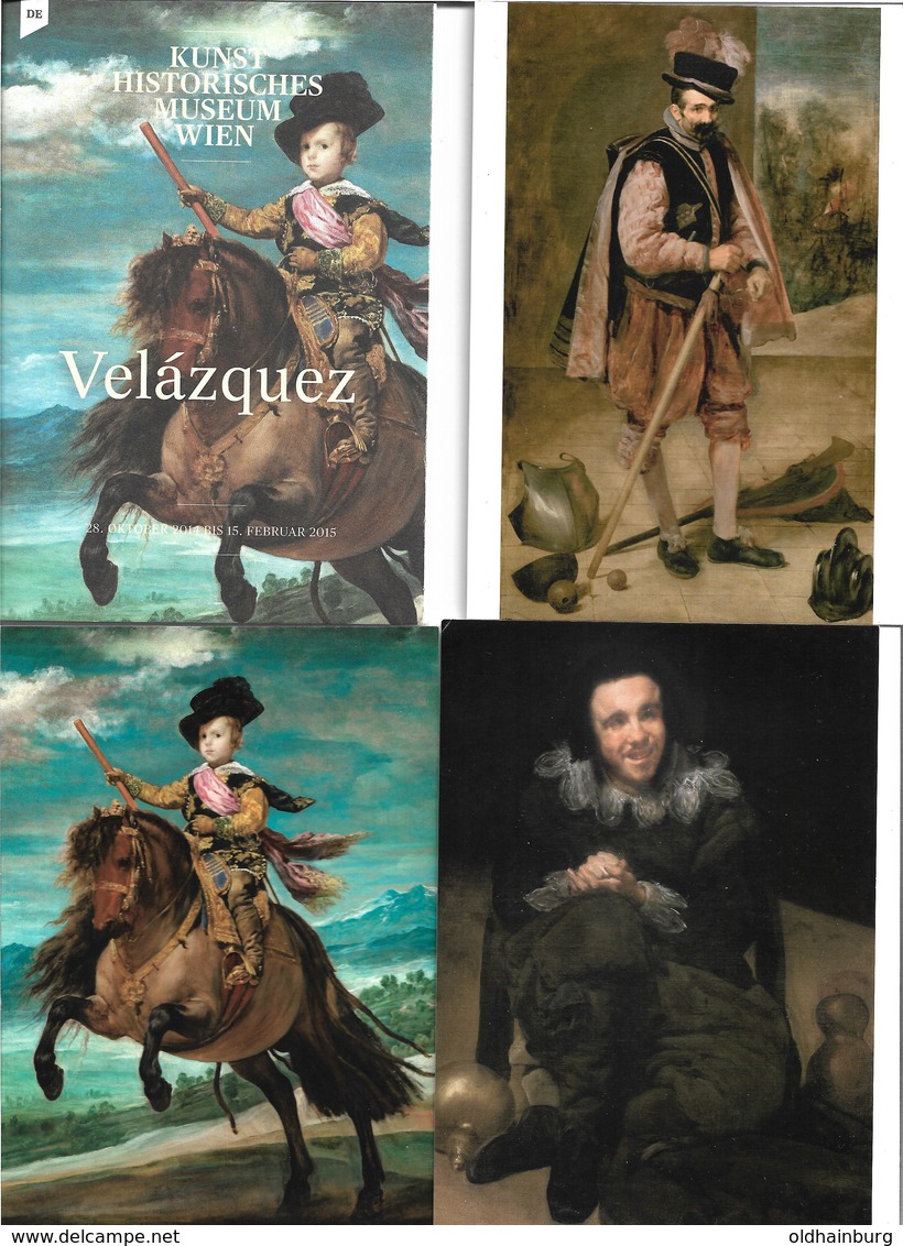 3070t: AK- Kollektion (5 Karten) Velazquez- Kunstausstellung Wien 2015, Mit Ausstellungsführer - Pintura & Cuadros