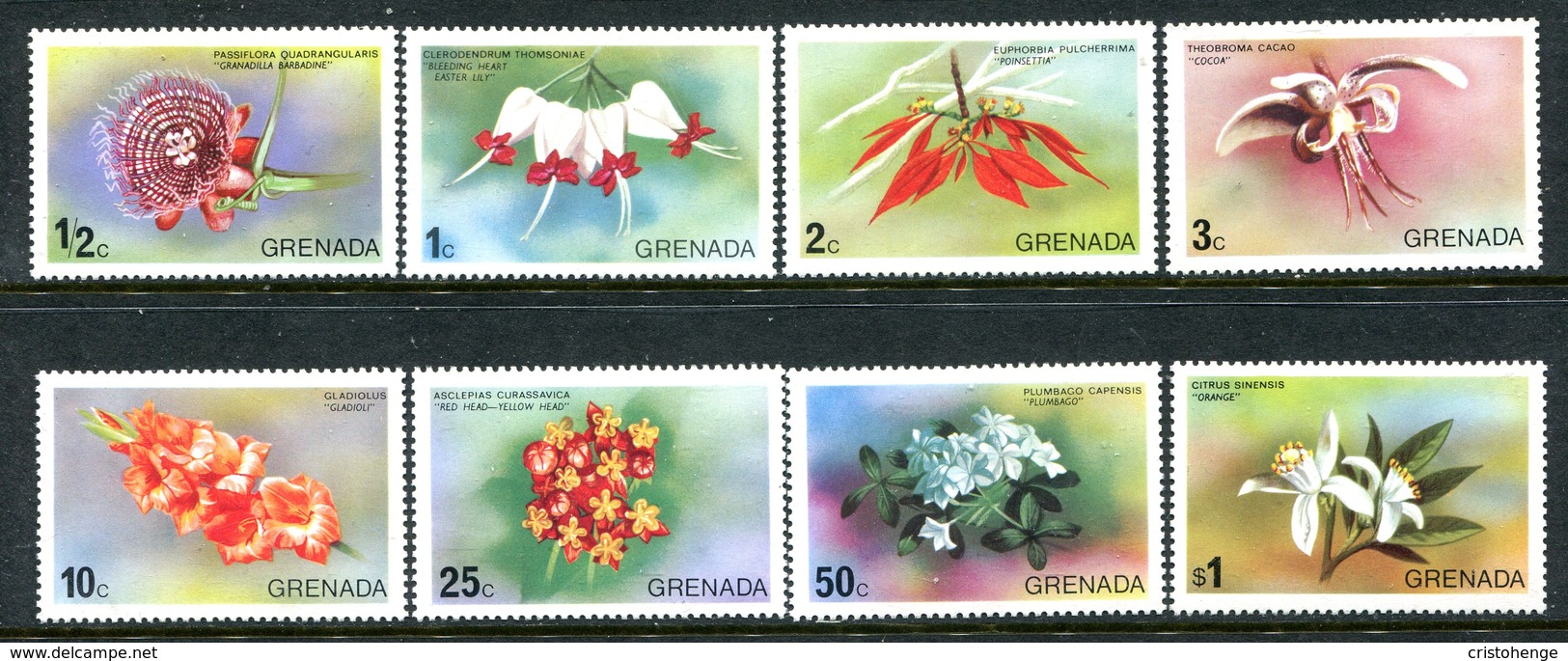 Grenada 1975 Flowers Set MNH (SG 678-685) - Grenada (1974-...)