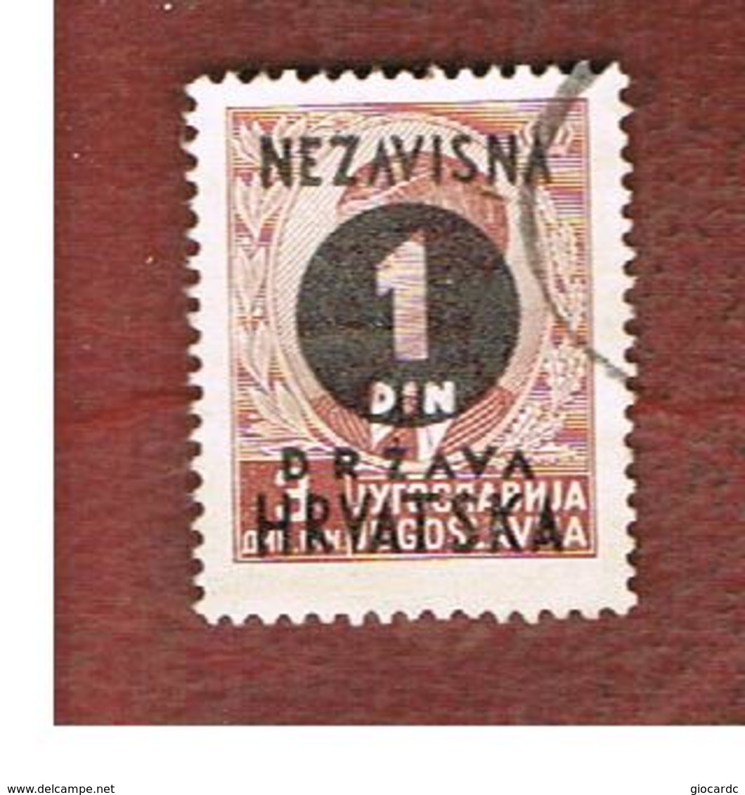 CROAZIA (CROATIA)  - SG 24 -  1941 STAMP OF YUGOSLAVIA  (OVERPRINTED)     -   USED - Croazia