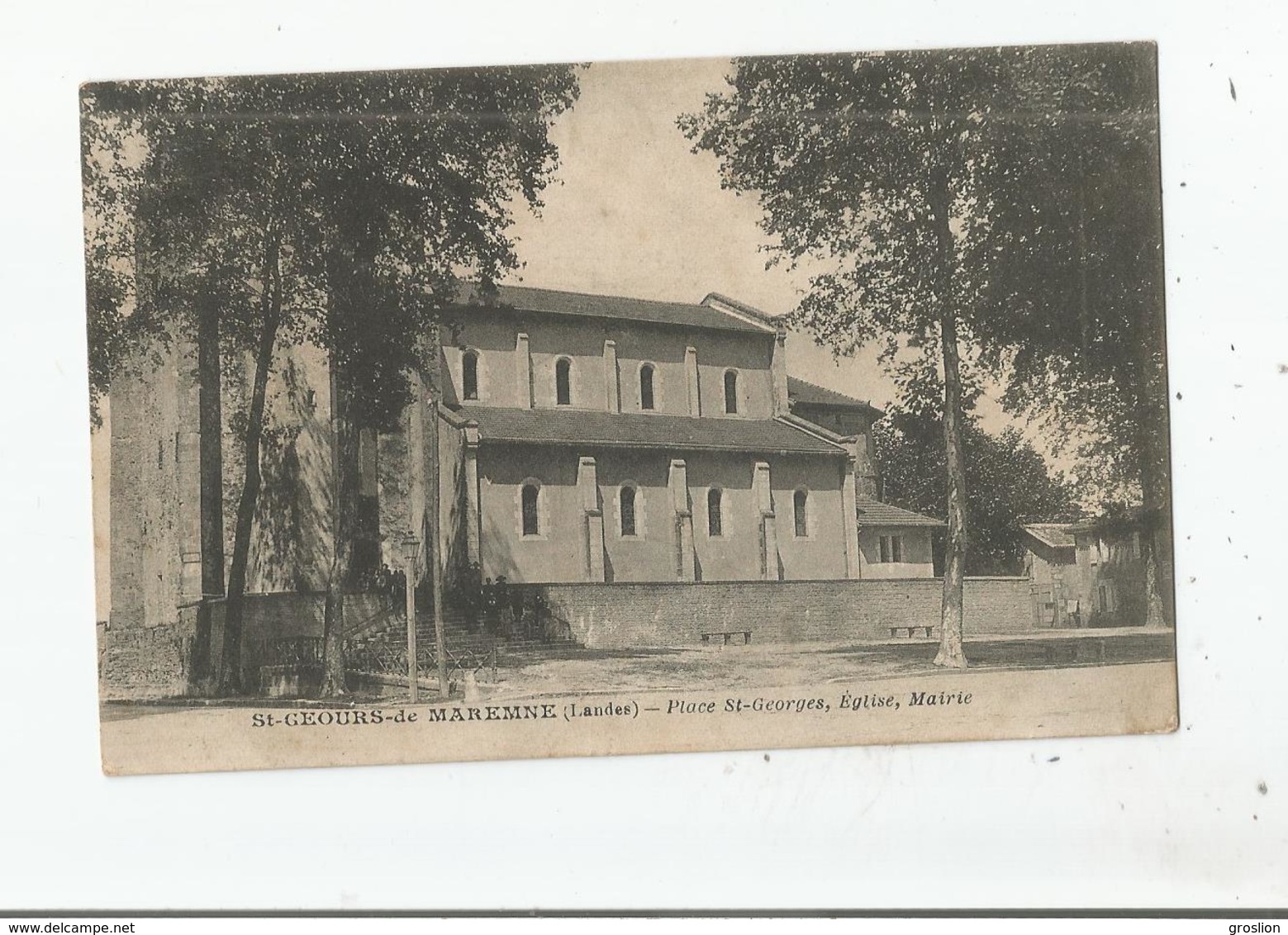 SAINT GEOURS DE MAREMNE (LANDES)  PLACE SAINT GEORGES EGLISE MAIRIE 1905 - Autres & Non Classés