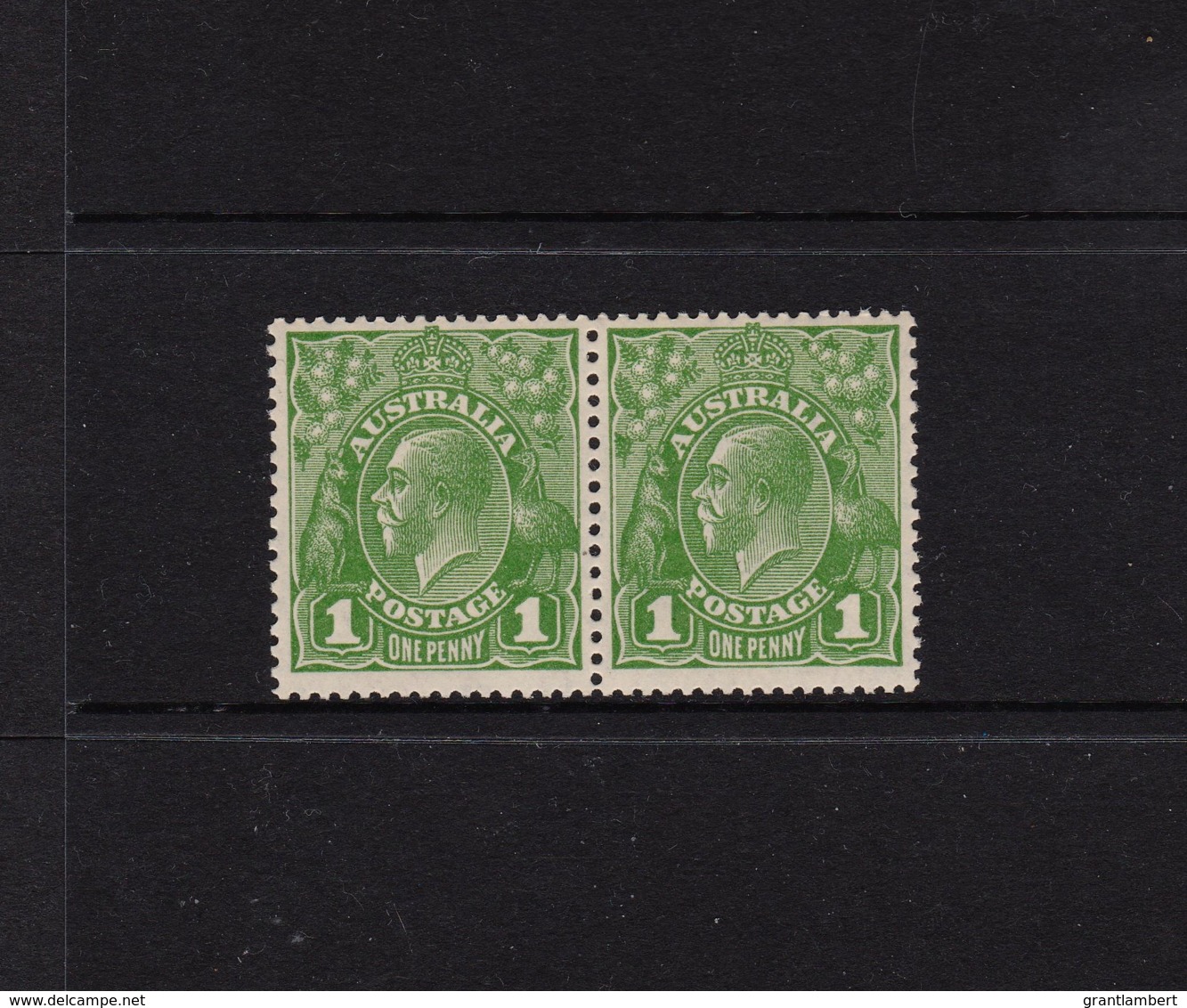 Australia 1926 King George V 1d Green SMW Perf 13.5 DieII/I Pair MNH - Nuovi